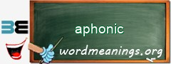 WordMeaning blackboard for aphonic